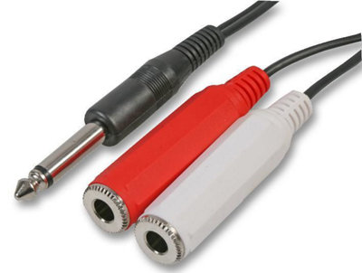 ProSignal Pro Signal6.35mm (1/4") Mono Jack Plug To Twin Sockets Lead0.5M Black from B&Q