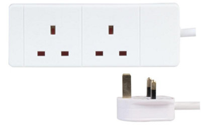 Pro Elec Pelb1513 2 Gang Extension LeadWhite15M from B&Q