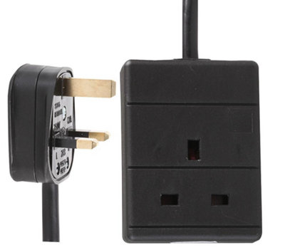 Pro Elec Pelb1733 1 Gang Extension LeadBlack10M from B&Q