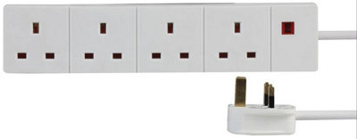 Pro Elec Pe01130 4 Gang Extension Lead With NeonWhite2M from B&Q