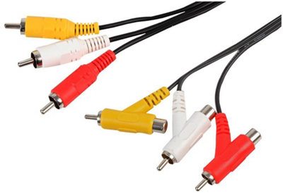 ProSignal Pro Signal3X Phono (Rca) Male To 3X (Stackable) Phono Male Lead2M Black from B&Q
