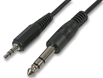 ProSignal Pro Signal3.5mm To 6.35mm (1/4") Stereo Jack Plug To Plug Lead500mm Black from B&Q