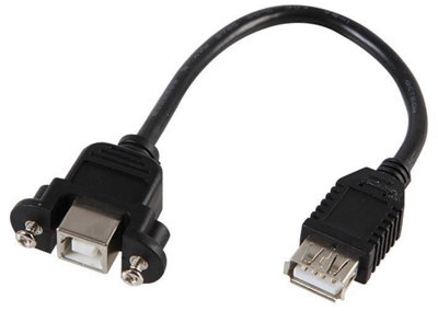 ProSignal Pro SignalUsb B Female To Usb A Female Panel Mount Adaptor Lead160mm Black from B&Q