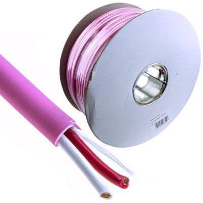 Kenable 2 Core 1.5mm2 Lszh Low Smoke Zero Halogen Copper Loud Speaker Cable Pink 100M from B&Q