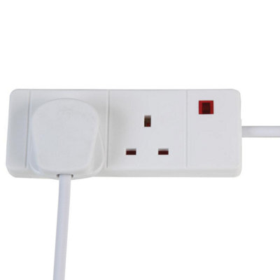 Pro elec 2 Gang Mains Power Extension Lead3MWhite from B&Q