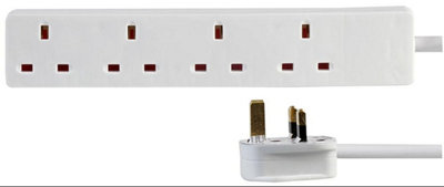 Pro Elec Pelb1903 4 Gang Extension LeadWhite2M from B&Q