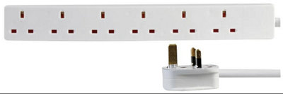 Pro Elec Pelb1911 6 Gang Extension LeadWhite10M from B&Q