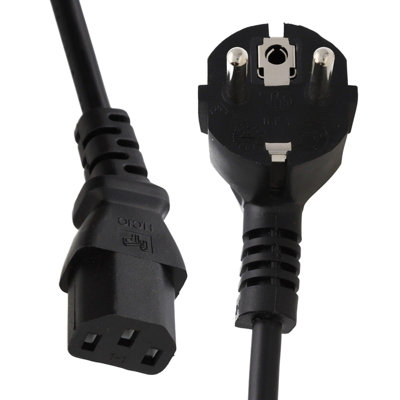 Kenable Power Cable Right Angled Schuko Eu Plug To Iec C13 1.00mm2 Lead 2.5M Black from B&Q