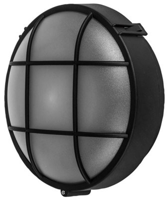 Kenable Wall-Mounted Lamp Outdoor Round Bulkhead E27 Light Ip44 Black from B&Q