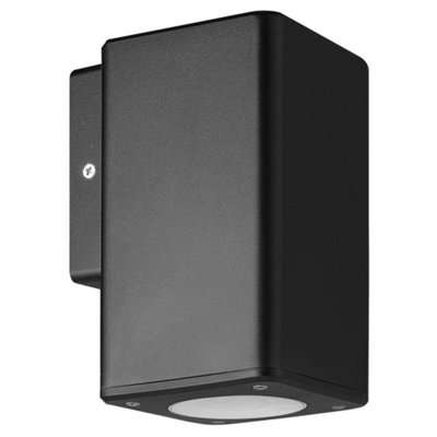 Pro elec Outdoor Square Wall Mounted Gu10 Led Downlight Ip44 Garden LightBlack from B&Q