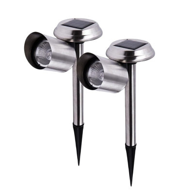 Pro elec 2 Pack Solar Led Path Spotlights Outdoor Garden Landscape LightsIp65 Waterproof from B&Q