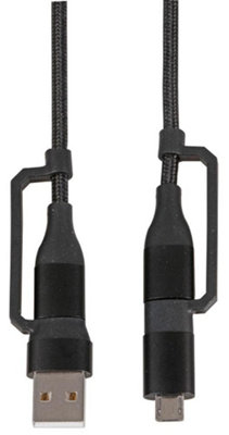 ProSignal Pro SignalUsb 2.0 Type-C 4-In-1 Usb-A / Usb-C / Micro Usb Lead1M Black from B&Q