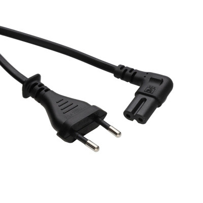 Kenable 2 Pin Euro Plug To Figure Of Eight 8 C7 Right Angle Plug Power Cable 3M from B&Q