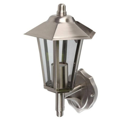 Pro Elec Pel01631 Up Lantern Wall LightE27 LampIp44Stainless Steel from B&Q