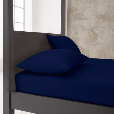 Gc Gaveno Cavailia Premium Super Soft Percale Fitted Sheet King Navy