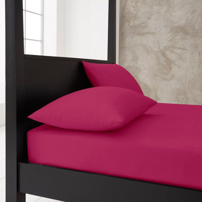 Gc Gaveno Cavailia Premium Super Soft Percale Fitted Sheet King Fuchsia