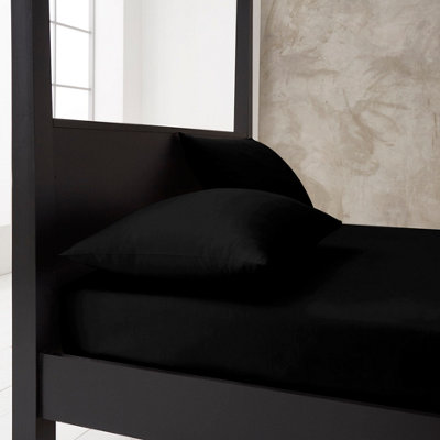 Gc Gaveno Cavailia Premium Super Soft Percale Fitted Sheet Super King Black