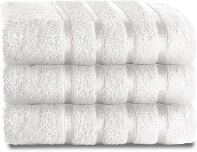 Gc Gaveno Cavailia 3 Piece Kensington Bath Sheet 80X140 White 500 Gsm Quick Dry & Water Absorbent Towel from B&Q