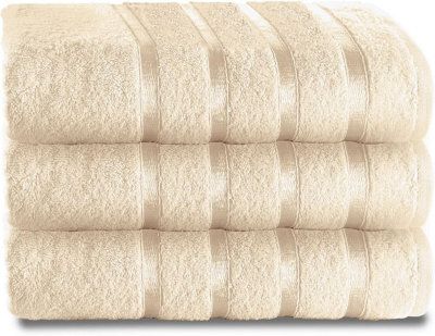 Gc Gaveno Cavailia 3 Piece Kensington Bath Sheet 80X140 Cream 500 Gsm Quick Dry & Water Absorbent Towel from B&Q