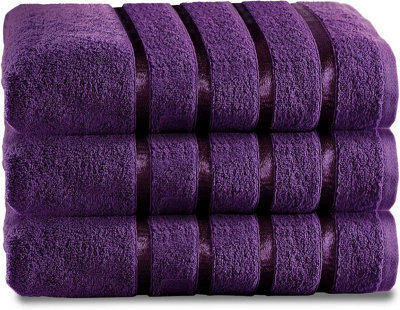 Gc Gaveno Cavailia 3 Piece Kensington Bath Sheet 80X140 Aubergine 500 Gsm Quick Dry & Water Absorbent Towel from B&Q