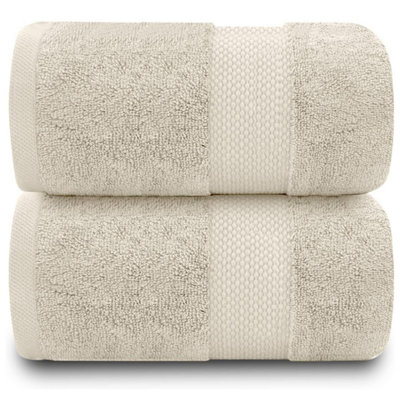 Gc Gaveno Cavailia 2Pk Miami Bath Sheet 90X140 Cream 700 Gsm Quick Drying & Super Absorbent Bath Sheet Set from B&Q