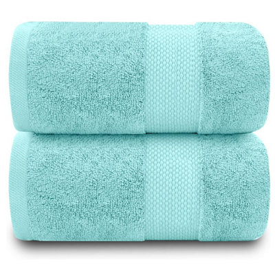 Gc Gaveno Cavailia 2Pk Miami Bath Sheet 90X140 Turquoise 700 Gsm Quick Drying & Super Absorbent Bath Sheet Set from B&Q