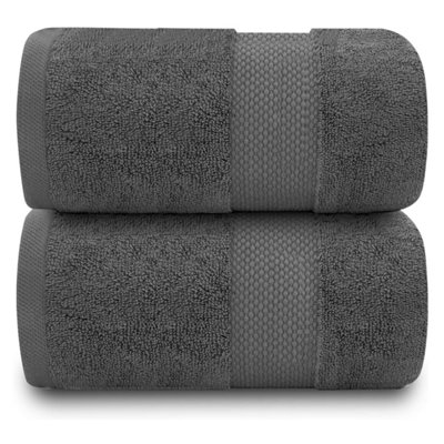 Gc Gaveno Cavailia 2Pk Miami Bath Sheet 90X140 Charcoal 700 Gsm Quick Drying & Super Absorbent Bath Sheet Set from B&Q