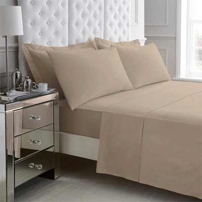 Gc Gaveno Cavailia 200 Thread Count Egyptian Cotton Flat Sheet King Mocha from B&Q