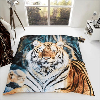 Gc Gaveno Cavailia 3D Wildlife Tiger 150X200Cm Cosy Fleece Bed ThrowFluffy Throw Blanket For Bed from B&Q
