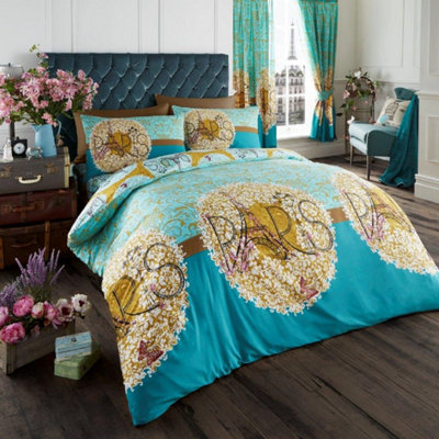 Smart Living Duvet Cover With Pillowcases Polycotton Quilt Bedding Covers Comfy Breathable Comforter Cover SetTeal from B&Q