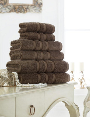 B&Q - Gc  4 Pack Zero Twist Hand Towel 50X80 Cocoa Quick Absorbent & Super Soft Towels