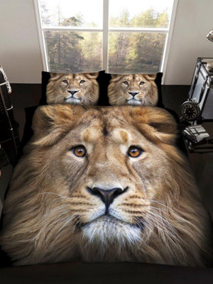 Lion Double Duvet Cover And Pillowcase Set from B&Q
