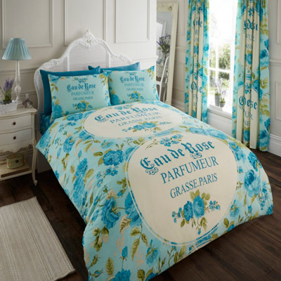 Smart Living Duvet Cover With Pillowcases Polycotton Quilt Bedding Covers Comfy Breathable Comforter Cover SetTeal from B&Q