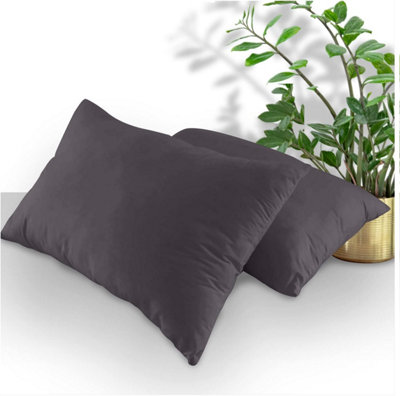 Gaveno Cavailia Plain Housewife Pillowcases CharcoalPair