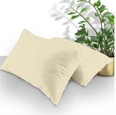 Gaveno Cavailia Plain Housewife Pillowcases CreamPair