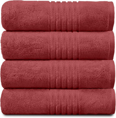 Gc Gaveno Cavailia Hampton Royal 4 Pack Jumbo Bath Sheet 80X170 Red Egyptian Cotton Premier Super Absorbent Towel from B&Q