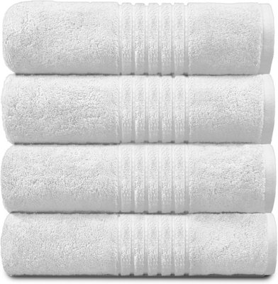 Gc Gaveno Cavailia Hampton Royal 4 Pack Jumbo Bath Sheet 80X170 White Egyptian Cotton Premier Super Absorbent Towel from B&Q