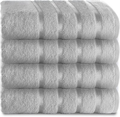 Gc Gaveno Cavailia 4 Piece Kensington Hand Towel 50X80 Silver 500 Gsm Quick Dry & Water Absorbent Towel from B&Q