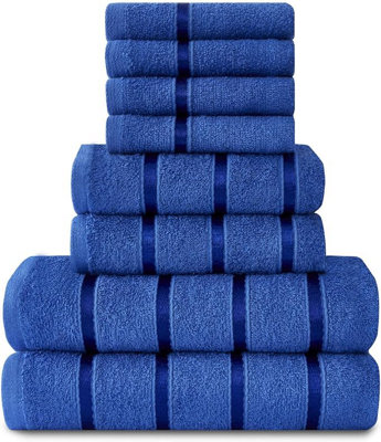 B&Q - Gc  8 Piece Bostonian Oasis Towel Bale Set Royal Blue Quick Dry And Super Obsorbent Towel