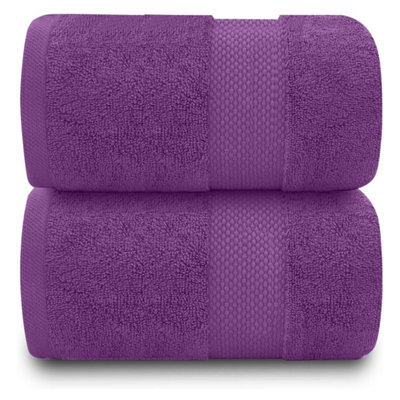 Gc Gaveno Cavailia 2Pk Miami Jumbo Bath Sheet 100X180 Purple 700 Gsm Quick Drying & Super Absorbent Jumbo Bath Sheet Set from B&Q