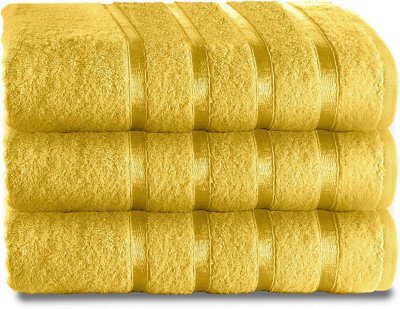 Gc Gaveno Cavailia 3 Piece Kensington Bath Sheet 80X140 Ochre 500 Gsm Quick Dry & Water Absorbent Towel from B&Q