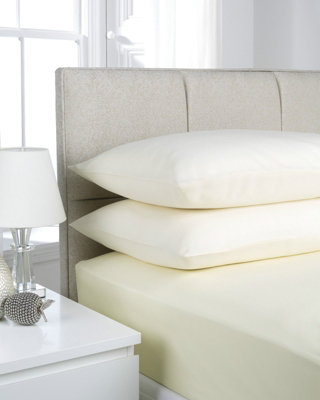 Smart Living Pillowcase Pair Super Soft Cosy Easy Care Polycotton Bed Linen Luxury Pillowcase Pair Non IronCream from B&Q