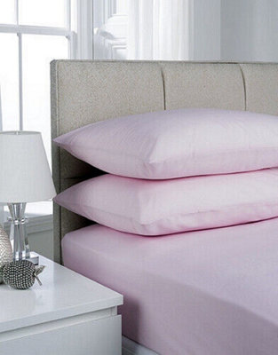 Smart Living Pillowcase Pair Super Soft Cosy Easy Care Polycotton Bed Linen Luxury Pillowcase Pair Non IronBlush Pink from B&Q