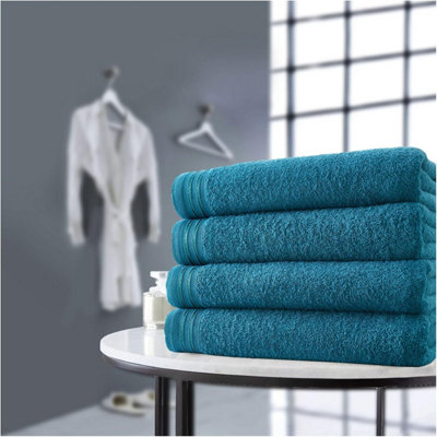 Gaveno Cavailia Gc 4 Pack Wilsford Supreme Bath Sheet Teal Highly Absorbent Egyptian Cotton Towel Set