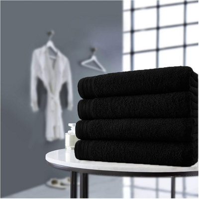 Gaveno Cavailia Gc 4 Pack Wilsford Supreme Bath Sheet Highly Absorbent Egyptian Cotton Towel Set Black