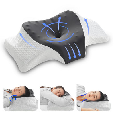 Gc Gaveno Cavailia Orthopedic Pillow For Neck & Shoulder Pain Orthopaedic Memory Foam Pillow For Sleeping Neck Pain Pillow 64X40Cm from B&Q