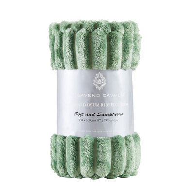 Gc Gaveno Cavailia Ribbed Throw Blankets LargeWarm Cosy Blanket Throws For SofasBedChairCouchSette 200X240Cm Green from B&Q