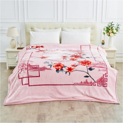 Gc Gaveno Cavailia Reversible Flower Insomnia Stress Fleece Bed Blanket 5Kg Sherpa Fleece Floral Heavy Blanket For Adult 200X240Cm from B&Q