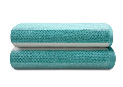 Gc Gaveno Cavailia Stripe Bath Sheets 90X140 Towels Aqua Set Of 2 Fast Drying & Water Absorbent Hotel Quality Cotton Towels Set from B&Q