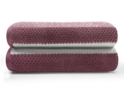 Gc Gaveno Cavailia Stripe Bath Sheets 90X140 Towels Pink Set Of 2 Fast Drying & Water Absorbent Hotel Quality Cotton Towels Set from B&Q